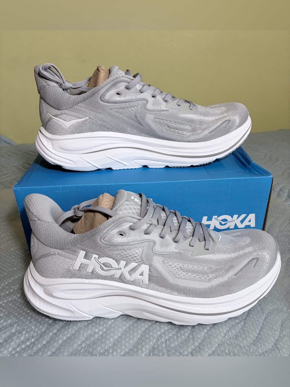 Hoka Light Gray & White Men's Running Sneakers
